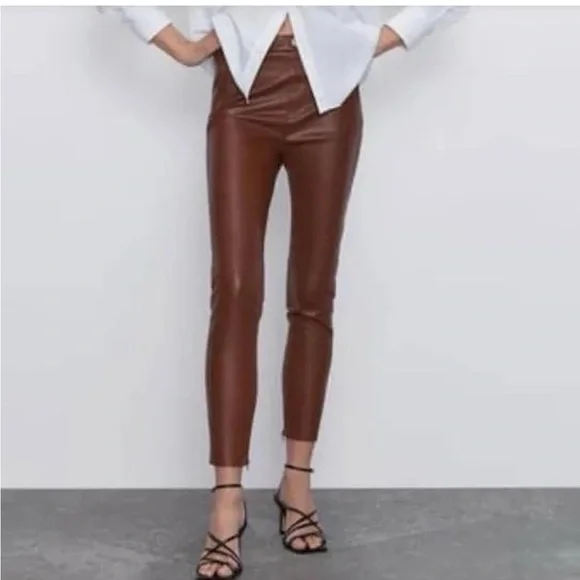 NWOT: π€ Zara Tan Brown Faux Leather Leggings Pants
Skinny Pants Size XS π¦ - Picture 1 of 12